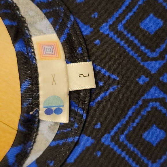 2t Dot Dot Smile blue & black flare dress - Picture 2 of 2